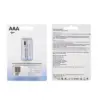 2x Pila batería de litio recargable por USB Tipo C 1.5V AAA 600 mAh